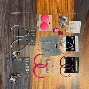 Multi pack of earrings and one necklace